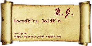 Mocsáry Jolán névjegykártya